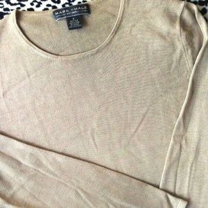 Mark Shale 100% Silk Beige Sweater Small